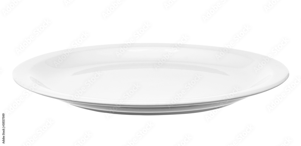 empty white plate isolated on transparent background, PNG image empty white plate isolated on transparent background, PNG image