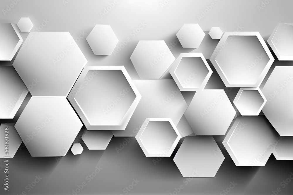 Abstract white business background with different hexagons Abstract white business background with different hexagons