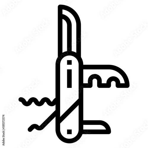 penknife line icon style
