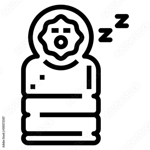 sleeping bag line icon style