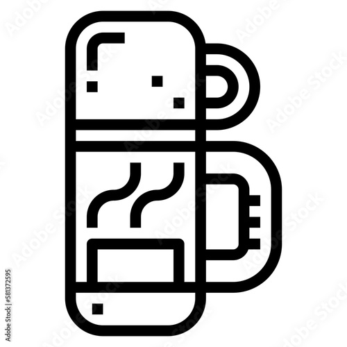 thermos flask line icon style