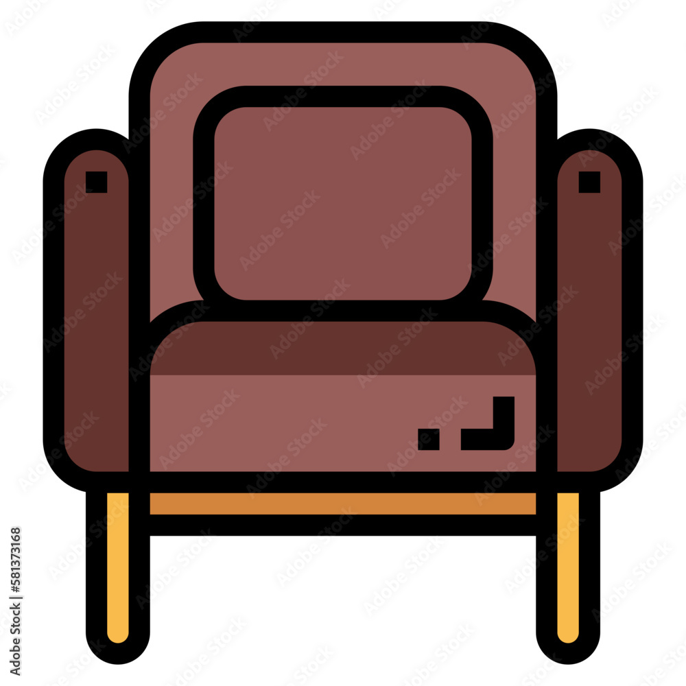 armchair filled outline icon style armchair filled outline icon style
