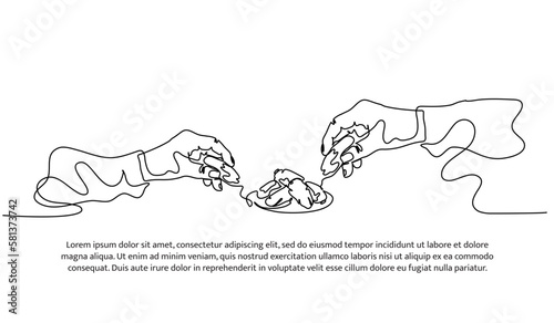 Continuous line design of hand drawn date fruits. Iftar design concept. Islamic holidays. Decorative elements drawn on a white background.