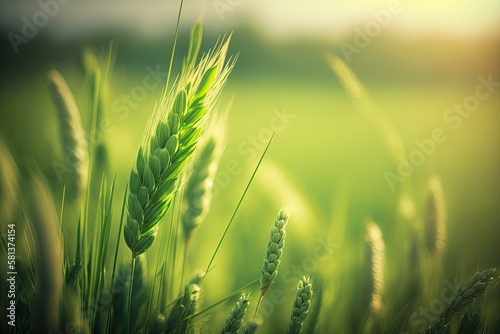 Print op canvas Wheat field image