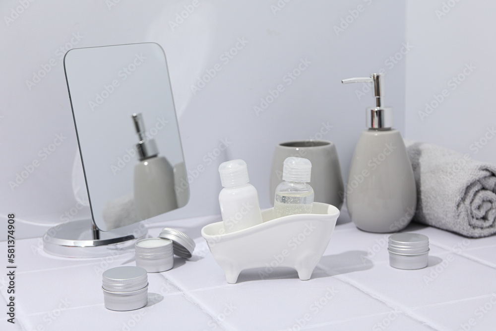 Concept of cosmetic and beauty care accessories Concept of cosmetic and beauty care accessories