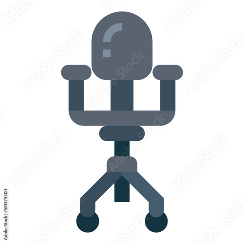 swivel chair flat icon style