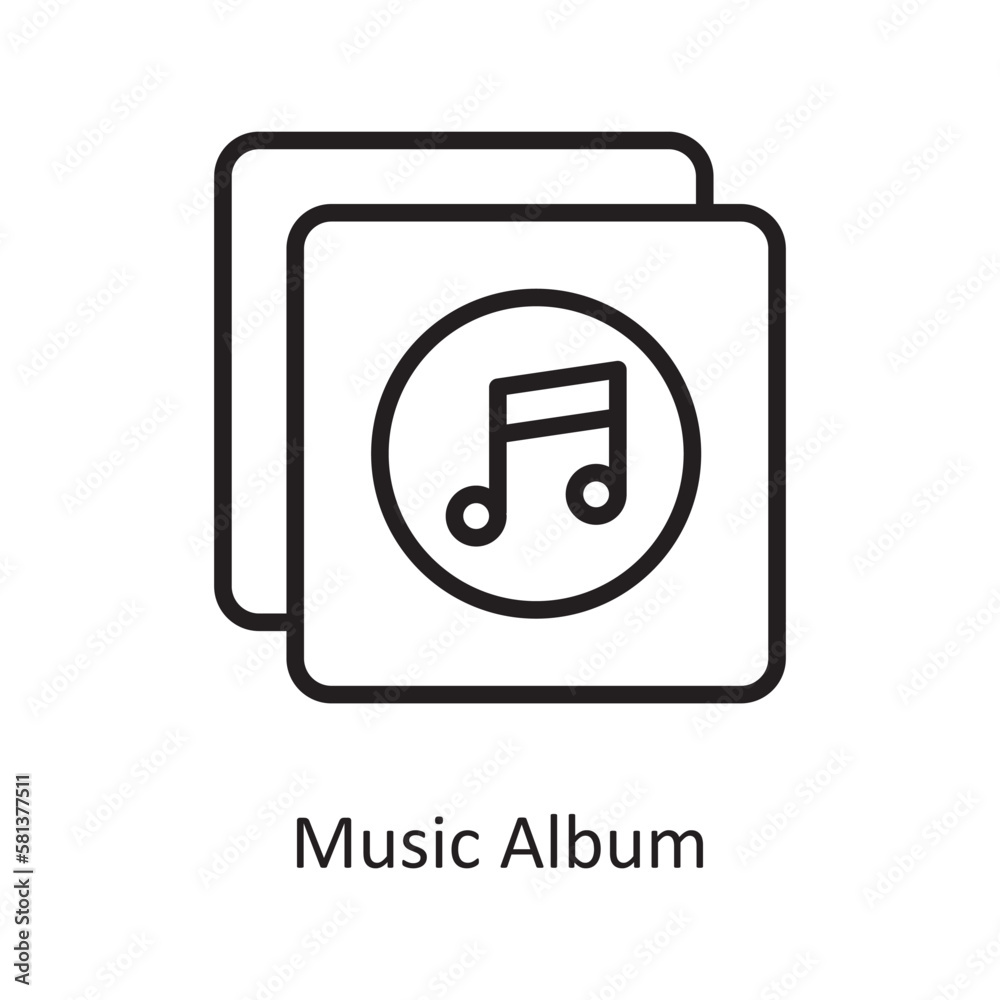 Music Album Vector Outline icon Design illustration. Music Symbol on White background EPS 10 File Music Album Vector Outline icon Design illustration. Music Symbol on White background EPS 10 File