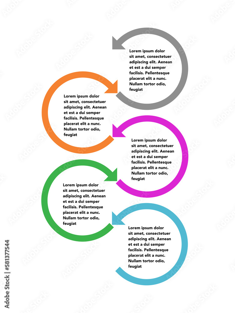Flyer with four degrees and arrows place for text