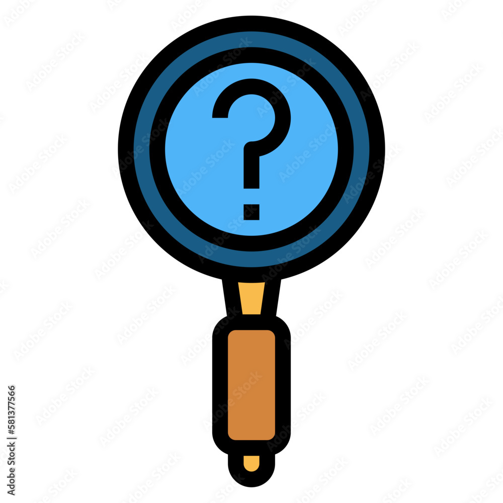 magnifying glass filled outline icon style magnifying glass filled outline icon style