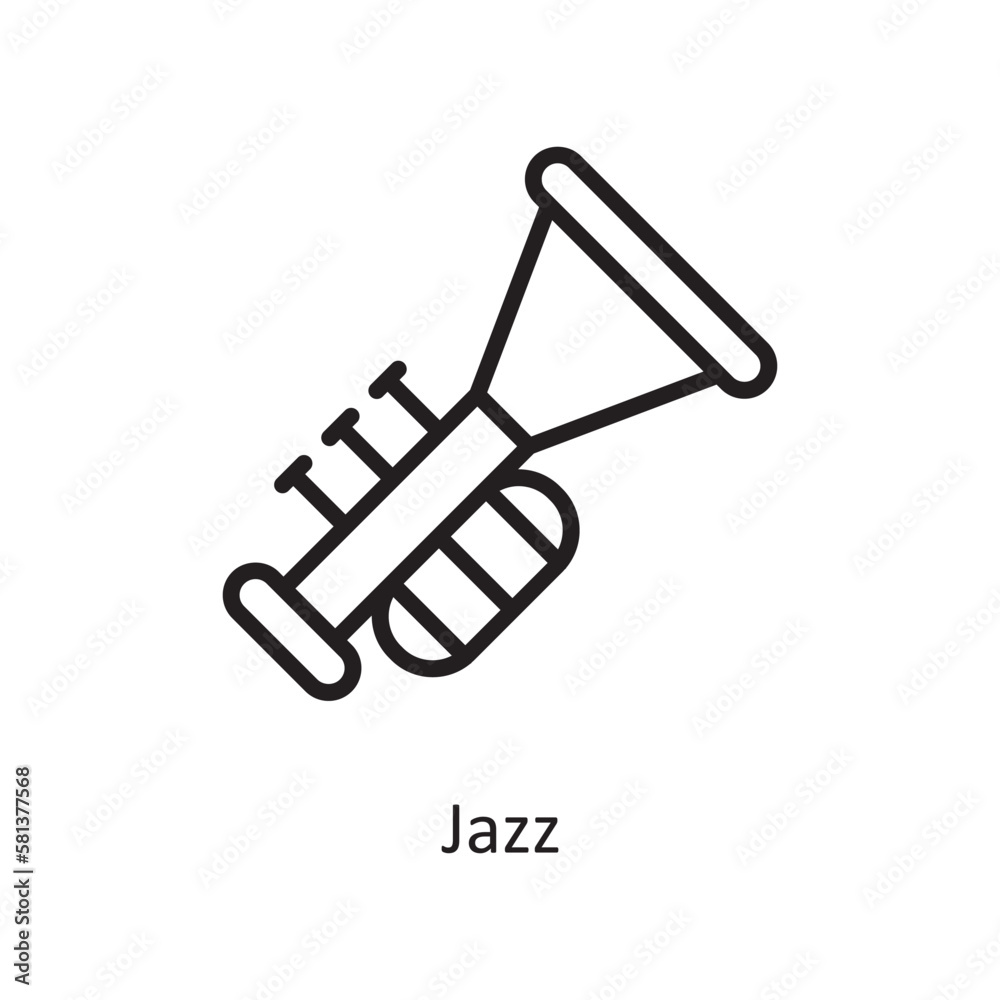 Jazz Vector Outline icon Design illustration. Music Symbol on White background EPS 10 File Jazz Vector Outline icon Design illustration. Music Symbol on White background EPS 10 File