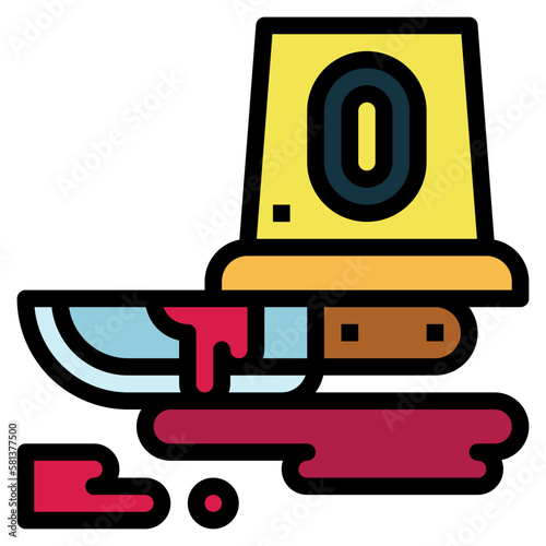 evidence markers filled outline icon style
