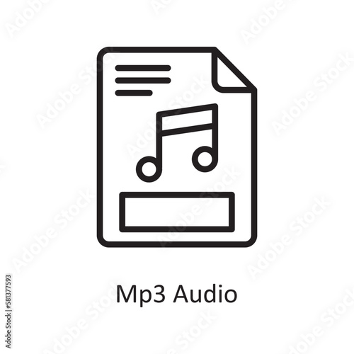 Lyrics Vector Outline icon Design illustration. Music Symbol on White background EPS 10 File