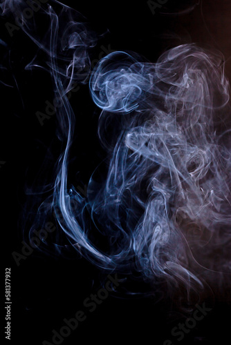 Smoke motion on black background.