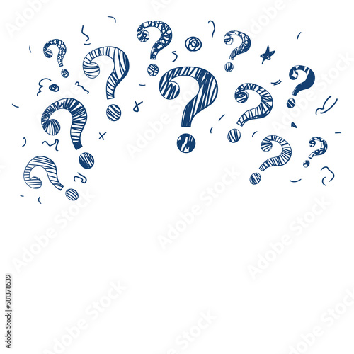 Hand-drawn question marks. doodle question