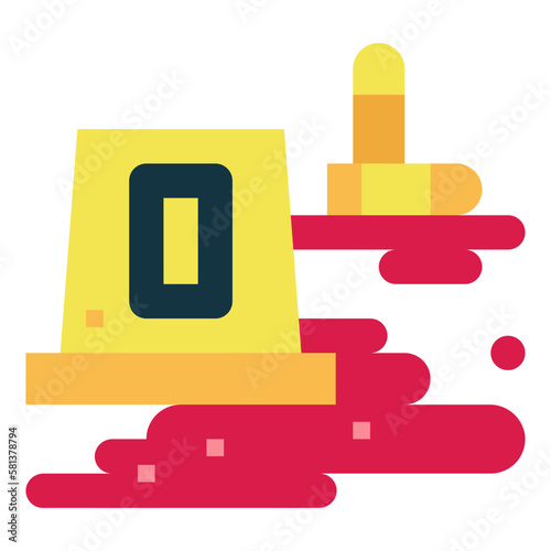 evidence markers flat icon style