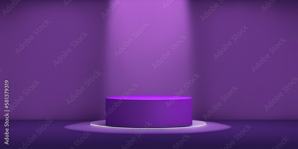 Realistic 3D purple theme podium for product display. Created with Generative AI Technology Realistic 3D purple theme podium for product display. Created with Generative AI Technology