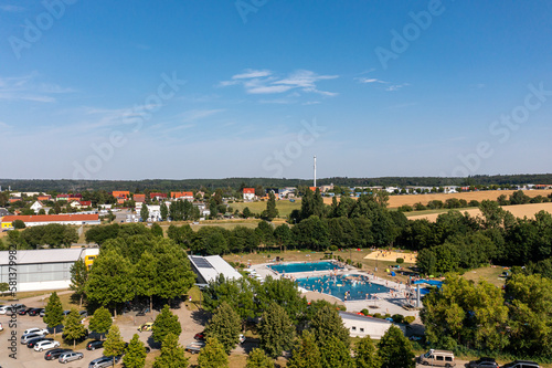 Blick über Harzgerode Luftbildaufnahme