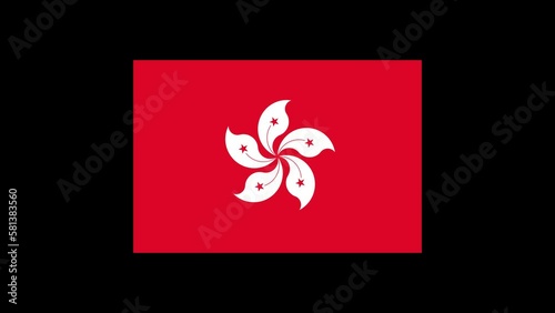 Hong Kong flag animation green screen chroma key background 4K motion graphics