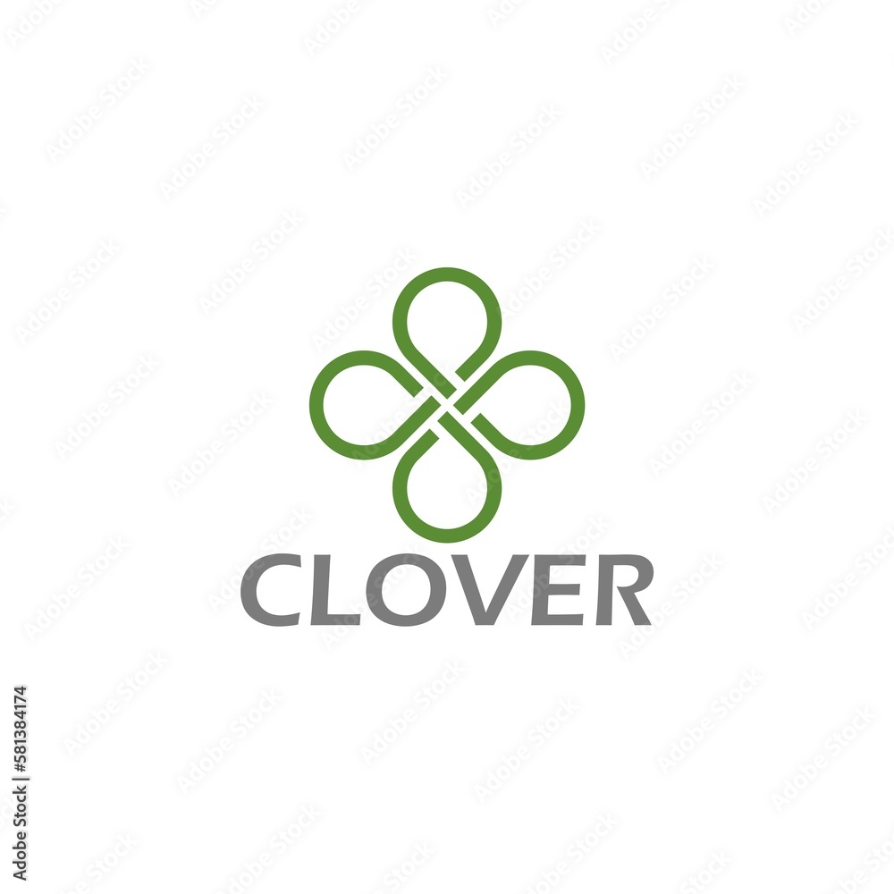 Clover lucky logo design icon isolated on white background Clover lucky logo design icon isolated on white background