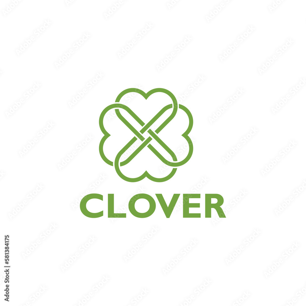 Clover lucky logo design icon isolated on white background Clover lucky logo design icon isolated on white background