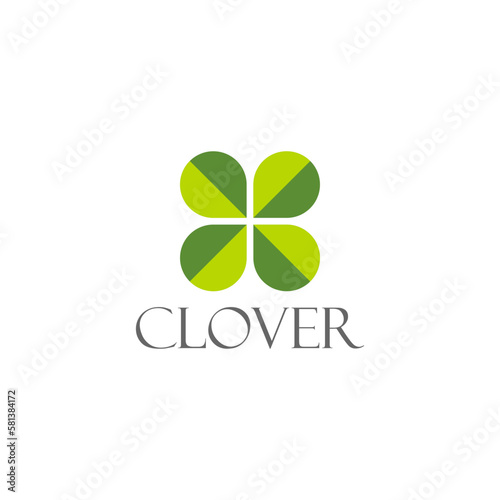 Clover lucky logo design icon isolated on white background