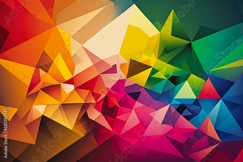 rainbow colorful geometric triangle abstract background illustration. Polygonal design. abstract mosaic background