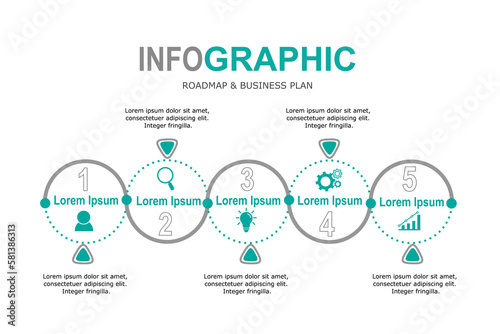 Infographic template for business plan ,strategy, roadmap. 5 Steps Modern Timeline diagram ,minimal style, presentation vector infographics