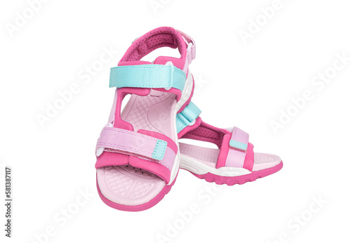 Stylish sports sandals on a white background.
