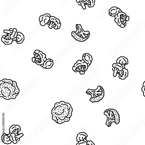 broccoli food cabbage vegetable vector seamless pattern