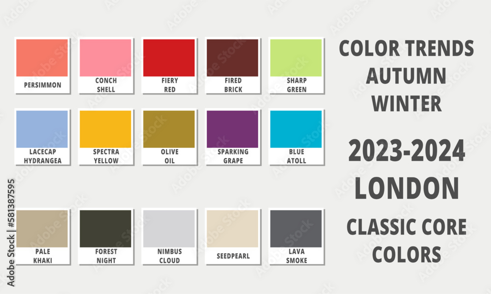 Fashion color trends Autumn winter 2023-2024. London Fashion color ...