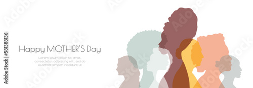 Happy Mother's Day banner. Card with place for text.