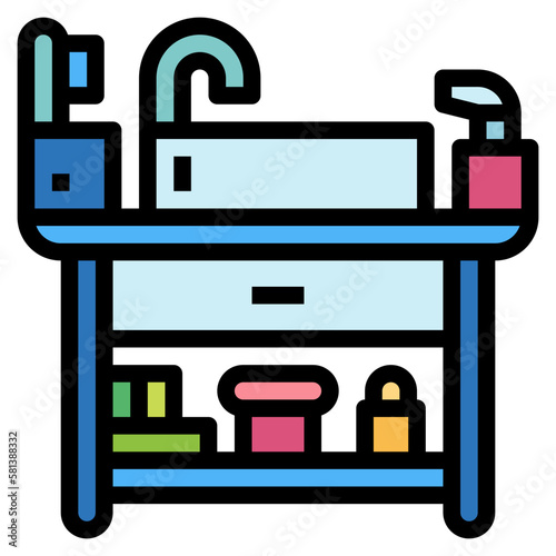 wash basin filled outline icon style