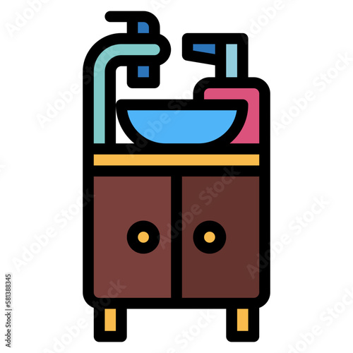 wash basin filled outline icon style