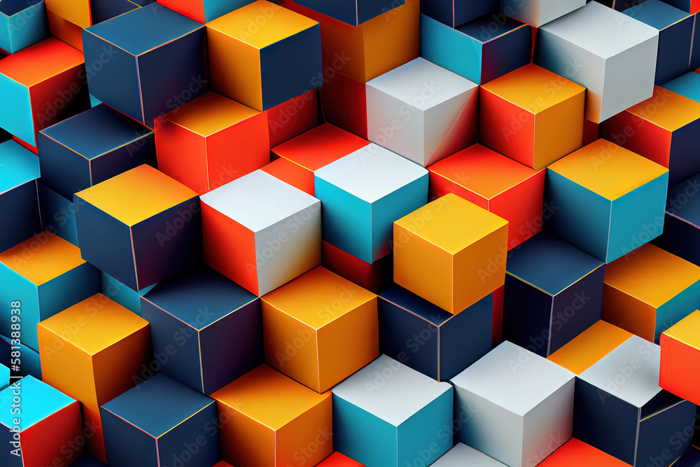 Obraz premium Pattern cube background. Generative Ai