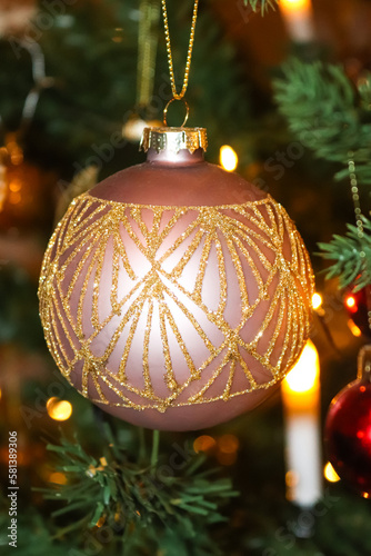 Close-up to Christmas tree decoration