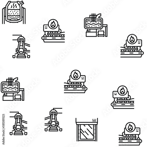 steel production industry metal vector seamless pattern