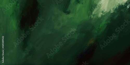 An olive and dark green abstract painting background with space for text or images, can be a header or banner, Generative AI