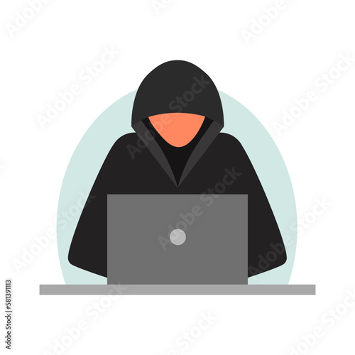 Hacker At Laptop Composition
