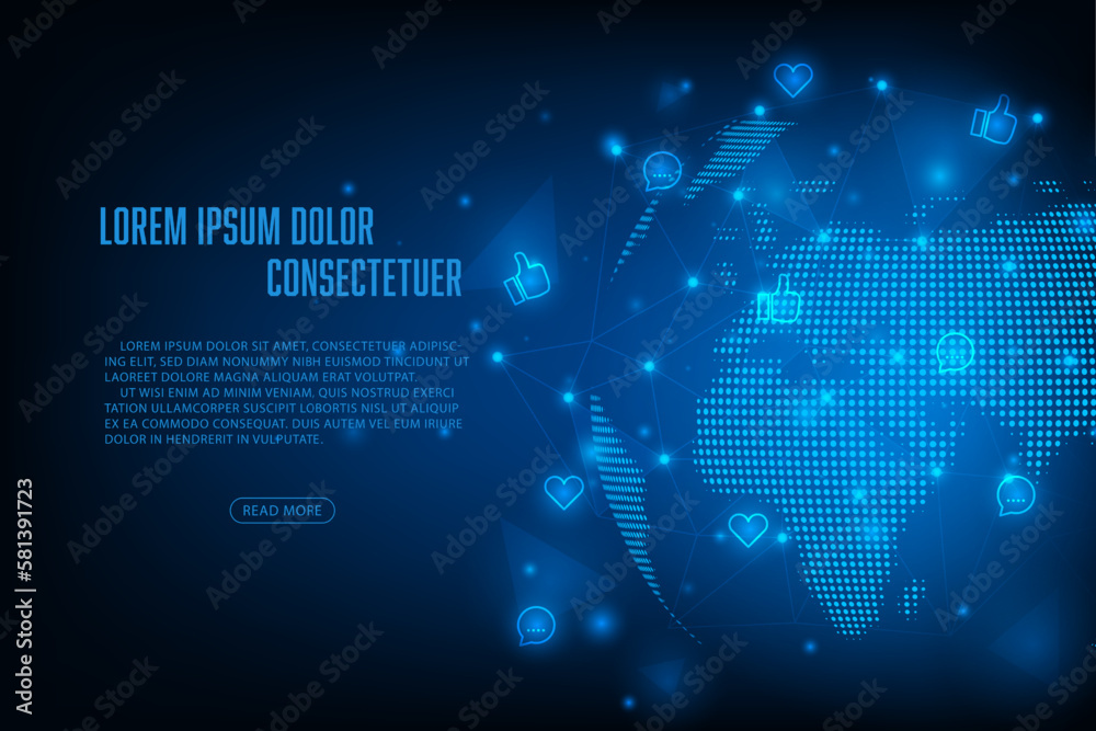 Vector social media communication concept. Internet network connection. Technology abstract background. Vector social media communication concept. Internet network connection. Technology abstract background.