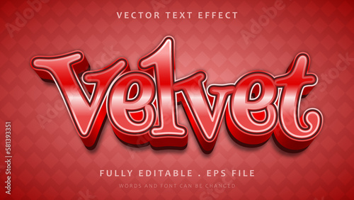 Modern Gradient Red Velvet Editable Text Effect Design Template