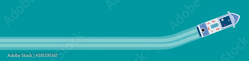 cruise ship or ferry, vector banner for travel agency, sea summer vacation
