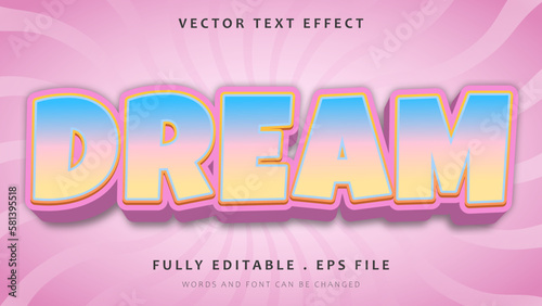Gradient Colorful Dream Editable Text Effect Design