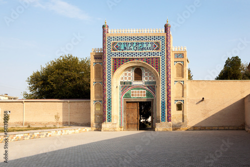 Gate to the Sitorai-Mokhi-Khosa Palace, the country residence of the Emir of Bukhara. Bukhara. Uzbekistan