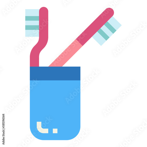 toothbrush flat icon style