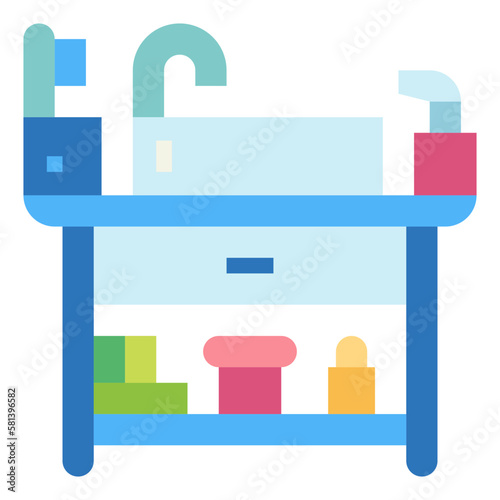 wash basin flat icon style
