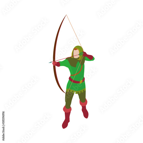 Isometric Medieval Archer Composition