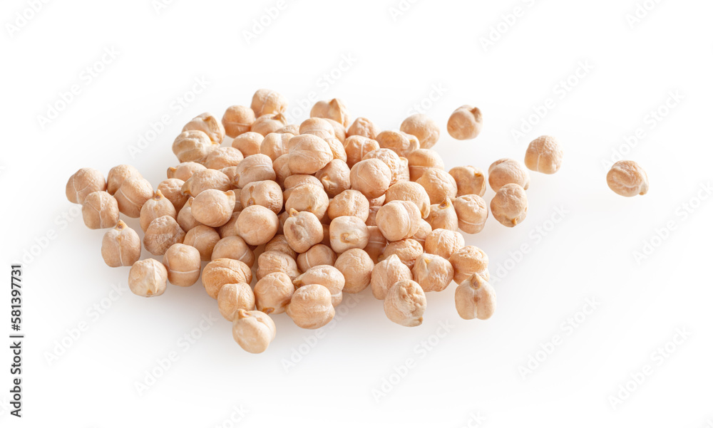 Chickpeas isolated on white background