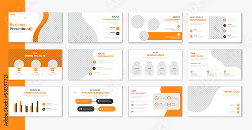 Modern corporate presentation design template with colorful shapes vector for business