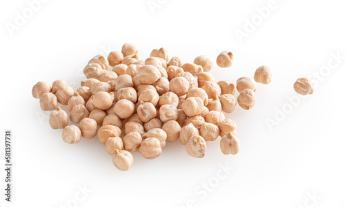 Obraz na płótnie Chickpeas isolated on white background w salonie