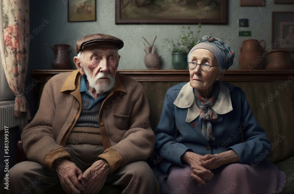 Portrait of a charming elderly retired couple, capturing the grace and wisdom that come with a lifetime of experiences and accomplishments, generative ai